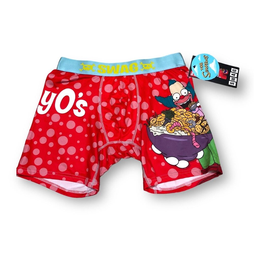 Swag The Simpsons Men's "Frosted Krusty O's" Boxer Briefs - Med